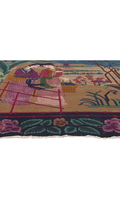 9 x 12 Antique Chinese Art Deco Rug 78614