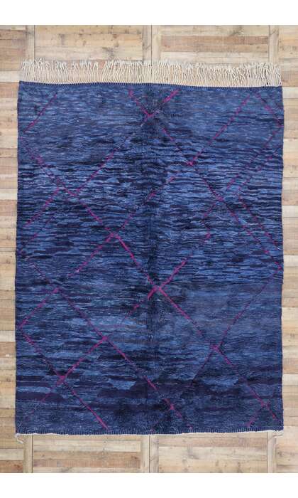 9 x 12 Modern Blue Beni Mrirt Moroccan Rug 21106