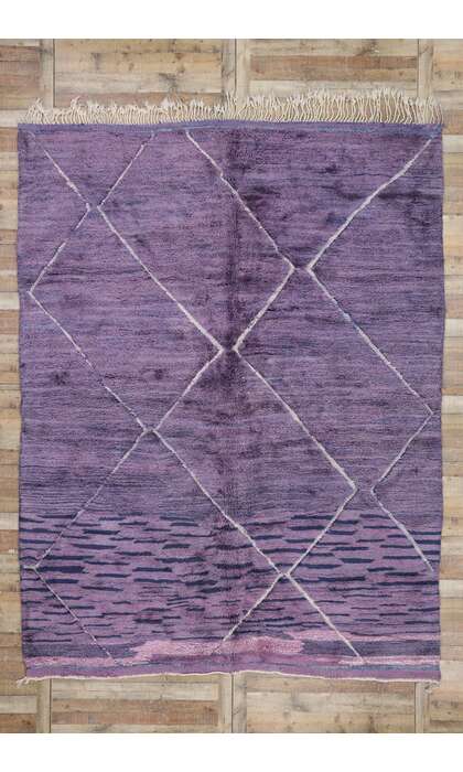 9 x 12 Modern Purple Beni Mrirt Moroccan Rug 21138