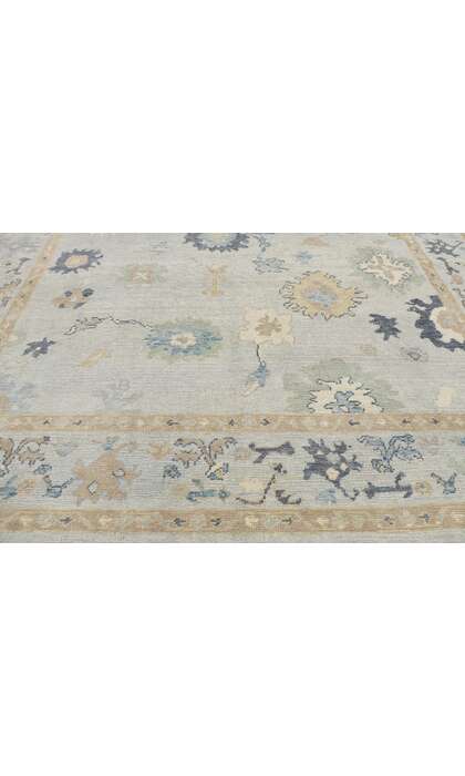 9 x 12 Modern Light Blue Turkish Oushak Rug 53545