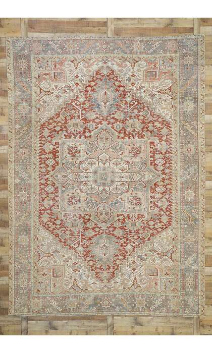 9 x 13 Modern Rustic Persian Heriz Rug 52634