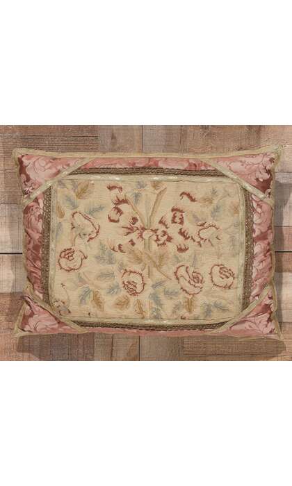 2 x 1 Antique French Aubusson Pillow 78621