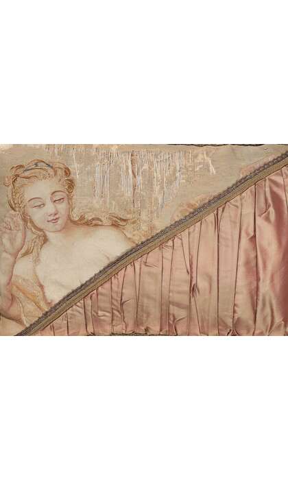 2 x 1 Antique French Aubusson Pillow 78616