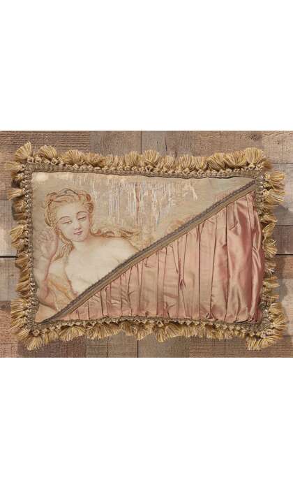 2 x 1 Antique French Aubusson Pillow 78616