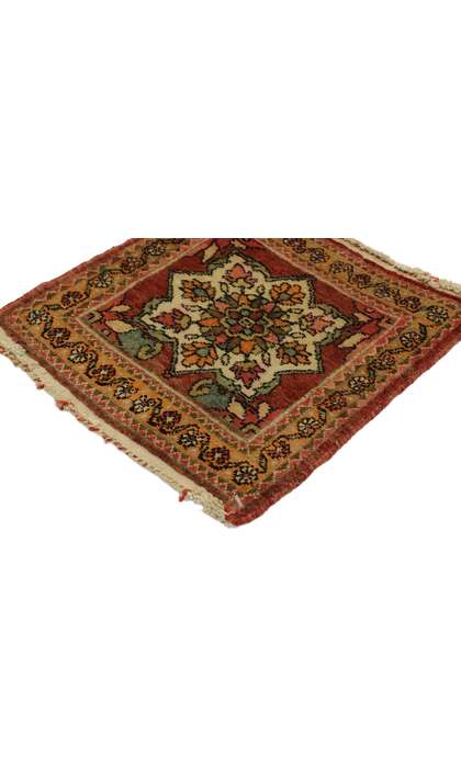 1 x 1 Antique Persian Semnan Rug 77164