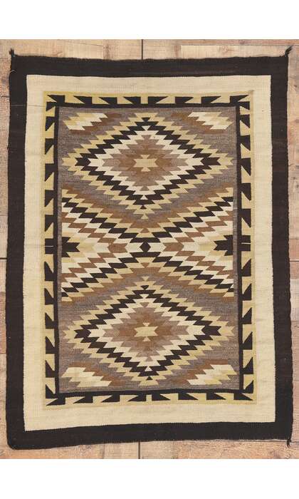2 x 3 Antique Two Grey Hills Navajo Rug 78638