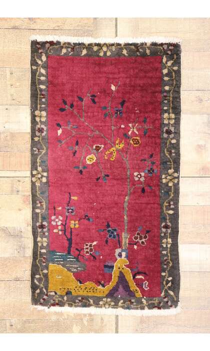 2 x 4 Vintage Chinese Art Deco Rug 77969