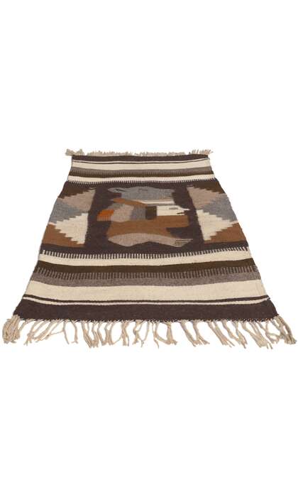 2 x 4 Vintage Mexican Zapotec Pictorial Rug 78636