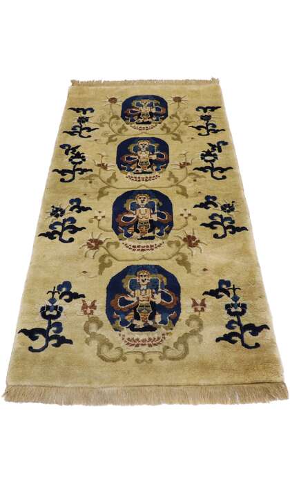 2 x 5 Antique Chinese Art Deco Pictorial Rug 77594