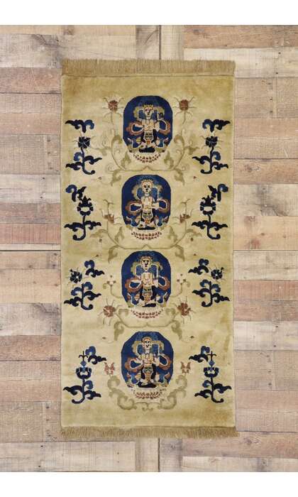 2 x 5 Antique Chinese Art Deco Pictorial Rug 77594