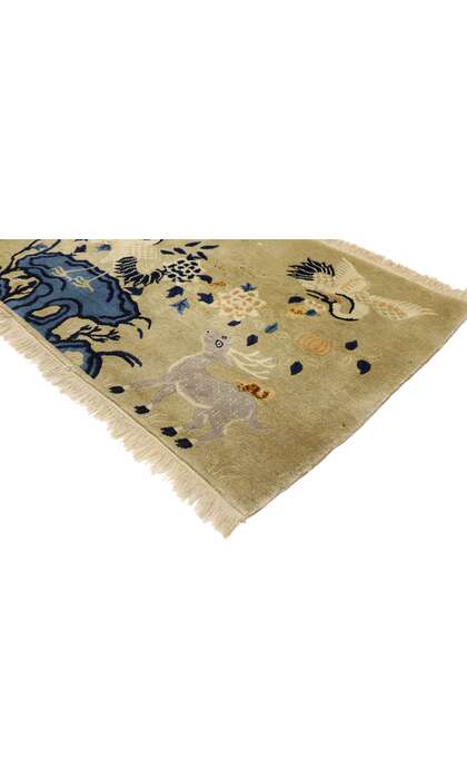 2 x 5 Antique Chinese Art Deco Pictorial Rug 77584