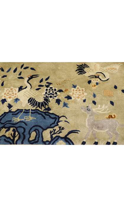 2 x 5 Antique Chinese Art Deco Pictorial Rug 77584