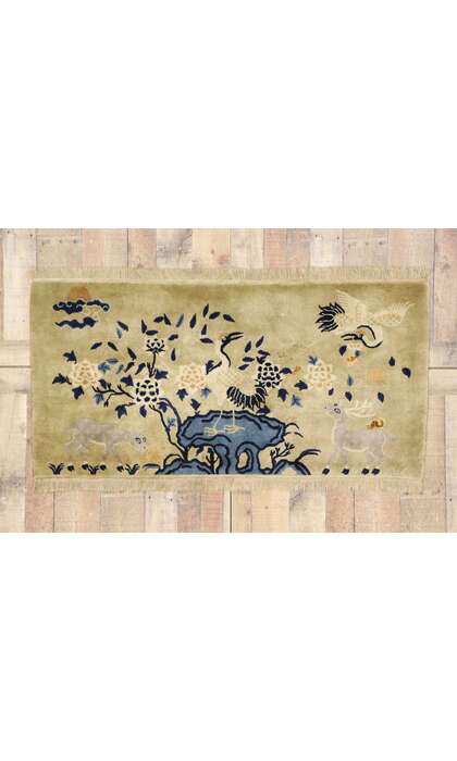 2 x 5 Antique Chinese Art Deco Pictorial Rug 77584