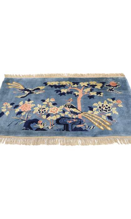 2 x 5 Antique Chinese Art Deco Pictorial Rug 77585