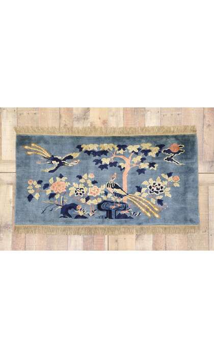 2 x 5 Antique Chinese Art Deco Pictorial Rug 77585