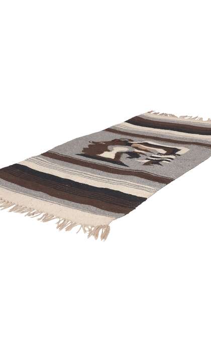 2 x 5 Vintage Mexican Zapotec Pictorial Rug 78635