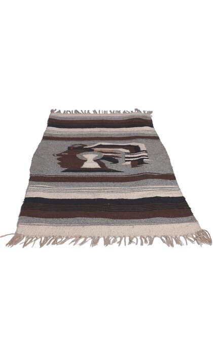 2 x 5 Vintage Mexican Zapotec Pictorial Rug 78635