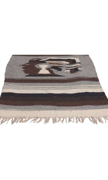 2 x 5 Vintage Mexican Zapotec Pictorial Rug 78635