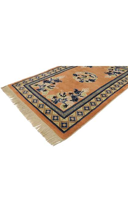 3 x 5 Antique Chinese Dragon Pictorial Rug 77589