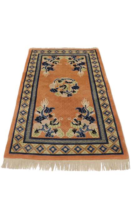 3 x 5 Antique Chinese Dragon Pictorial Rug 77589