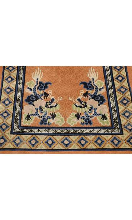 3 x 5 Antique Chinese Dragon Pictorial Rug 77589