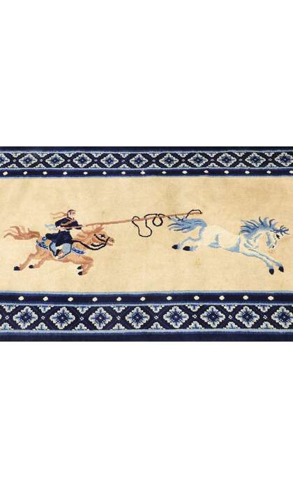 3 x 5 Antique Chinese Art Deco Pictorial Rug 77592