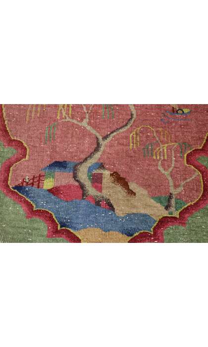 3 x 5 Antique Chinese Art Deco Oval Rug 77615