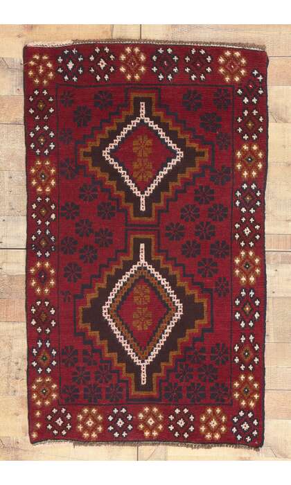 3 x 5 Vintage Afghan Baluch Rug 78631