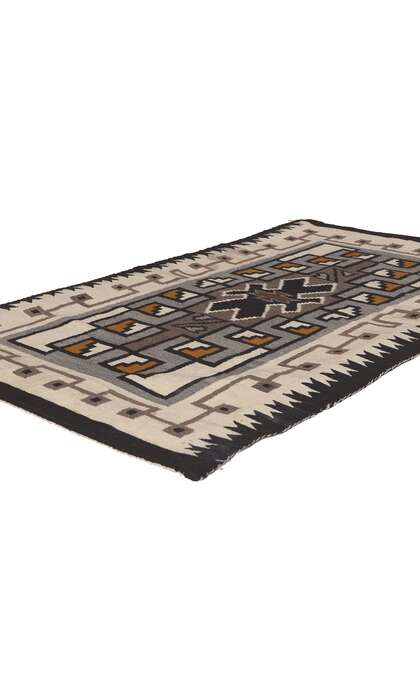 3 x 5 Antique Two Grey Hills Navajo Rug 78637
