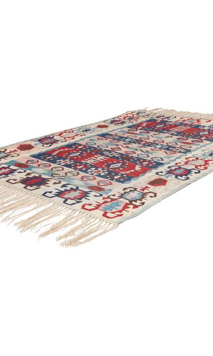 4 x 5 Vintage Turkish Kilim Silk Rug 78644