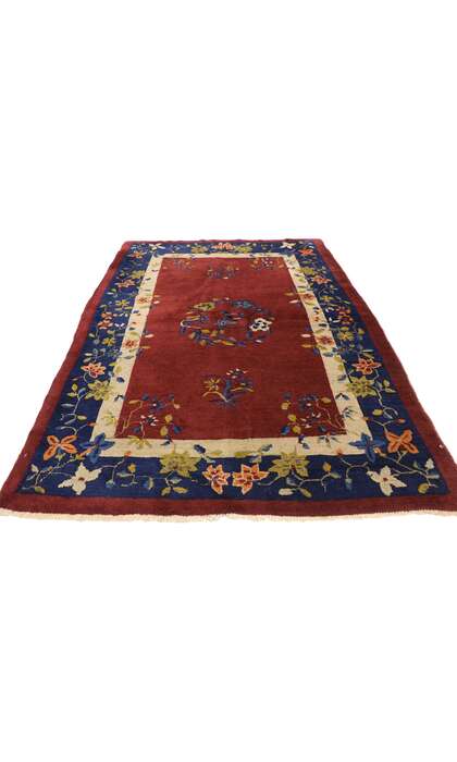 4 x 6 Antique Chinese Art Deco Rug 72233