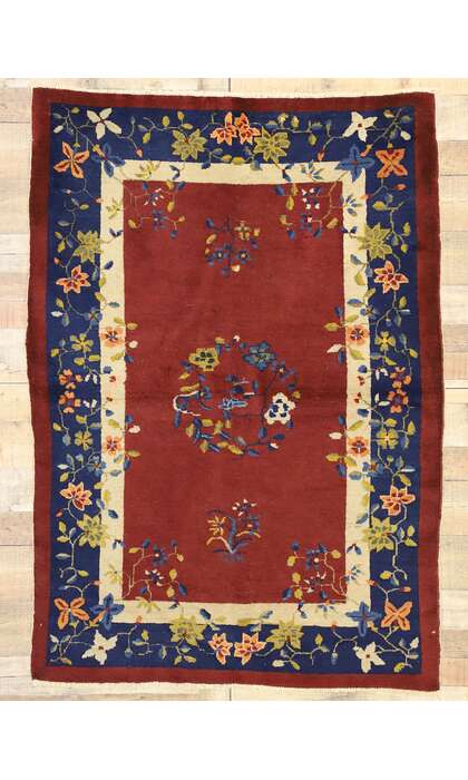 4 x 6 Antique Chinese Art Deco Rug 72233