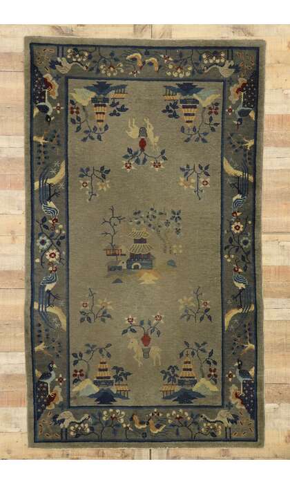 4 x 7 Antique Chinese Art Deco Rug 77557