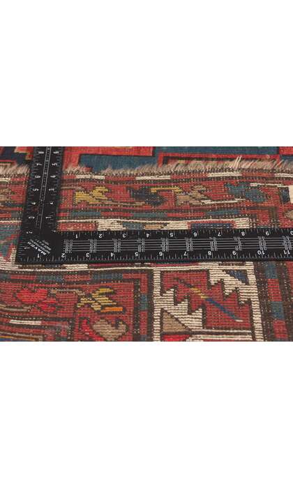 4 x 9 Antique Caucasian Kazak Rug 73306