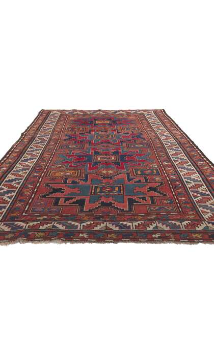 4 x 9 Antique Caucasian Kazak Rug 73306