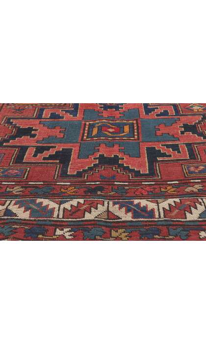 4 x 9 Antique Caucasian Kazak Rug 73306