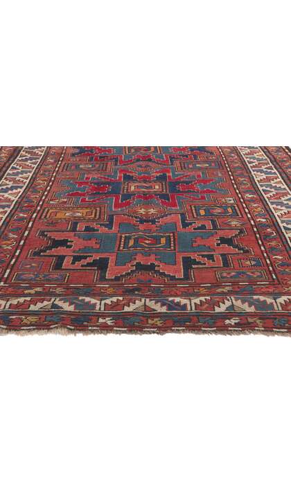 4 x 9 Antique Caucasian Kazak Rug 73306