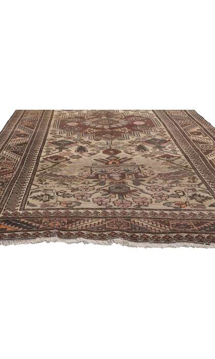 5 x 10 Vintage Persian Bakhtiari Rug 75259