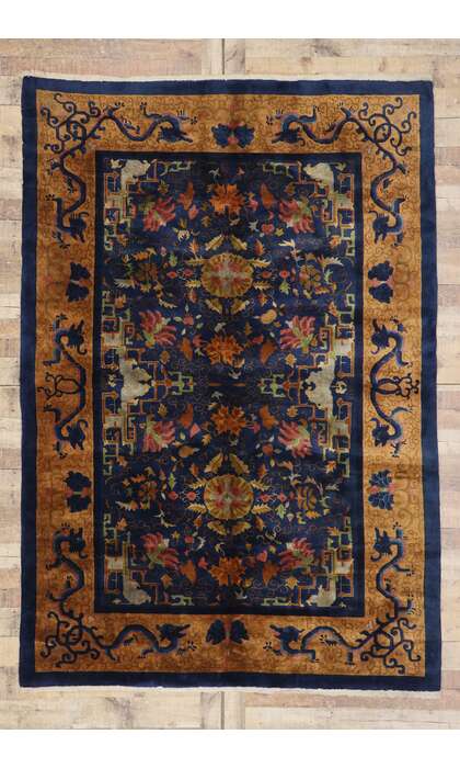 6 x 9 Antique Chinese Art Deco Rug 21679