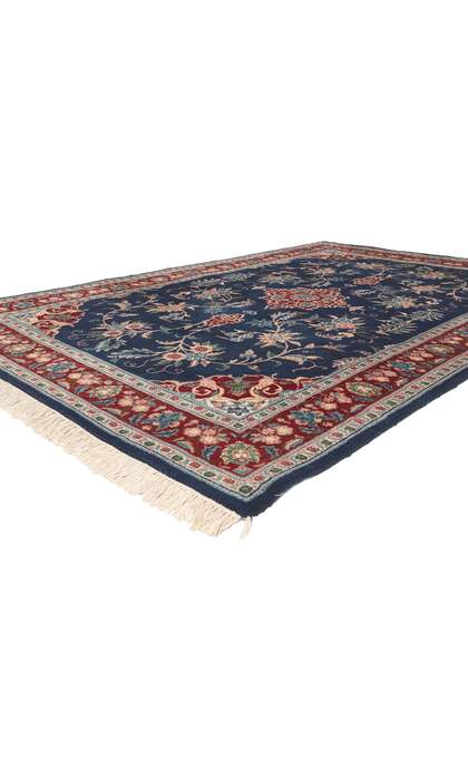 6 x 9 Vintage Navy Blue Indian Rug 78645