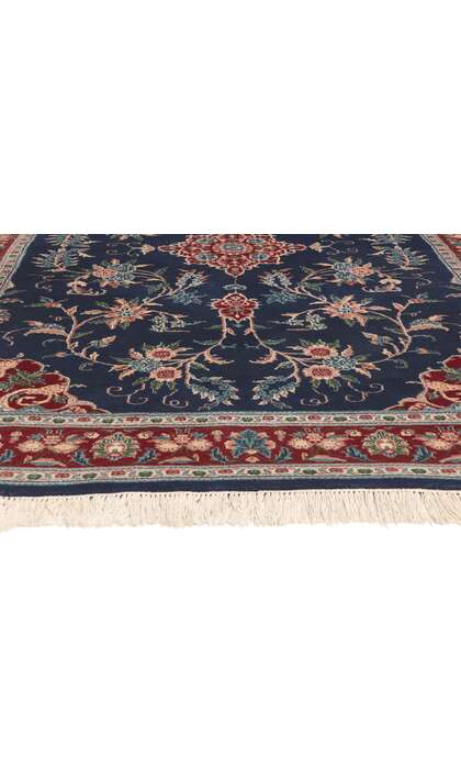 6 x 9 Vintage Navy Blue Indian Rug 78645