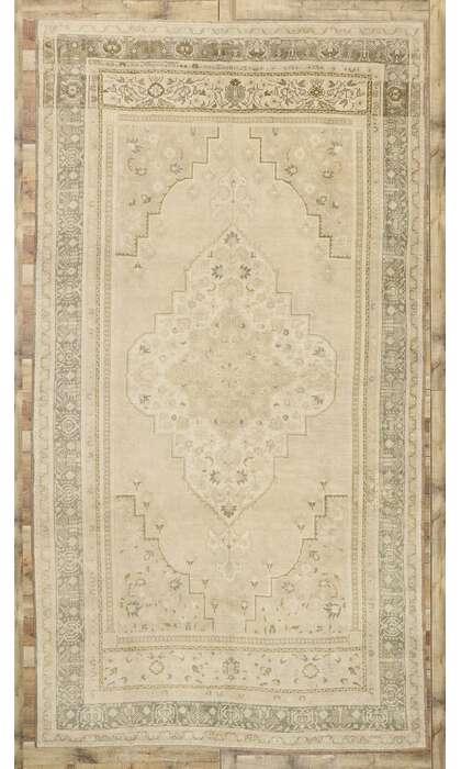 7 x 14 Vintage Neutral Oushak Rug 52833