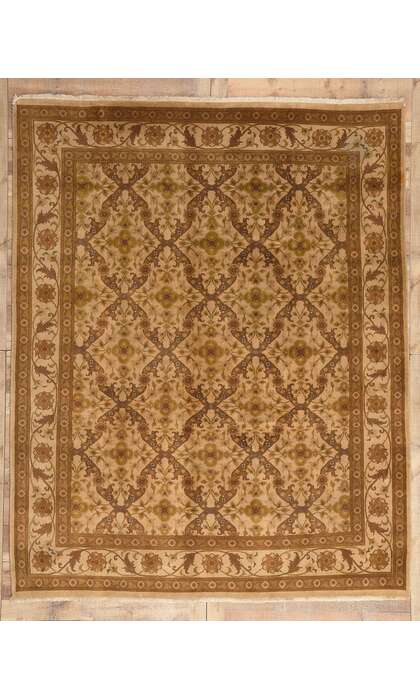8 x 10 Vintage Earth-Tone Indian Rug 76900