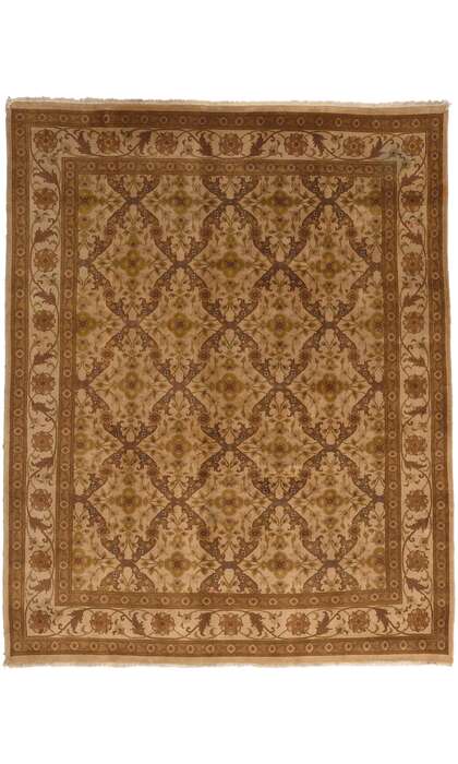 8 x 10 Vintage Earth-Tone Indian Rug 76900