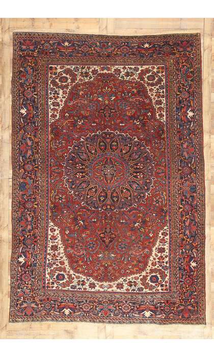 8 x 12 Antique Persian Heriz Rug 78641