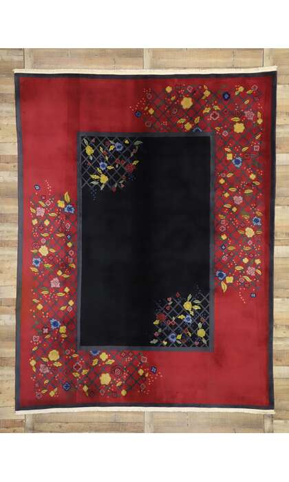 9 x 11 Antique Chinese Art Deco Rug 76906