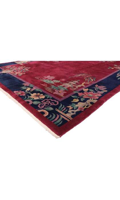 9 x 11 Antique Chinese Art Deco Rug 77450
