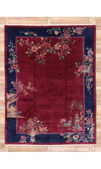 9 x 11 Antique Chinese Art Deco Rug 77450
