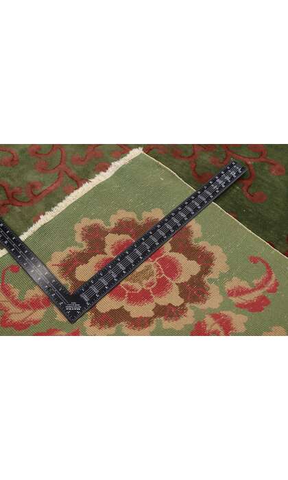 9 x 11 Antique Green Chinese Art Deco Rug 77624