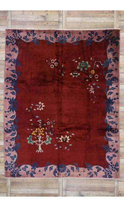 9 x 11 Antique Chinese Art Deco Rug 77626